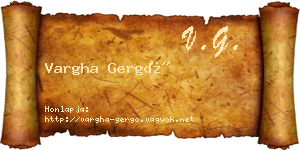Vargha Gergő névjegykártya